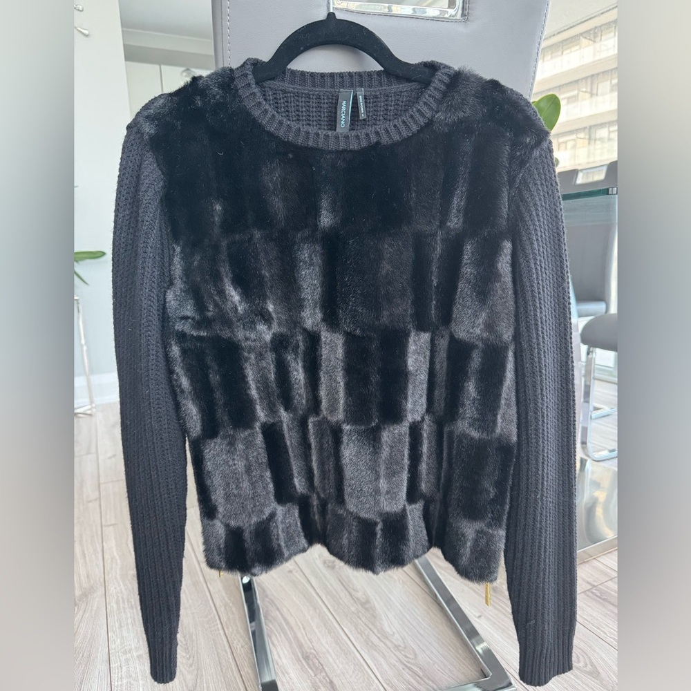 Michael Kors Faux Fur Rib Knit Sweater - Picture 4 of 7